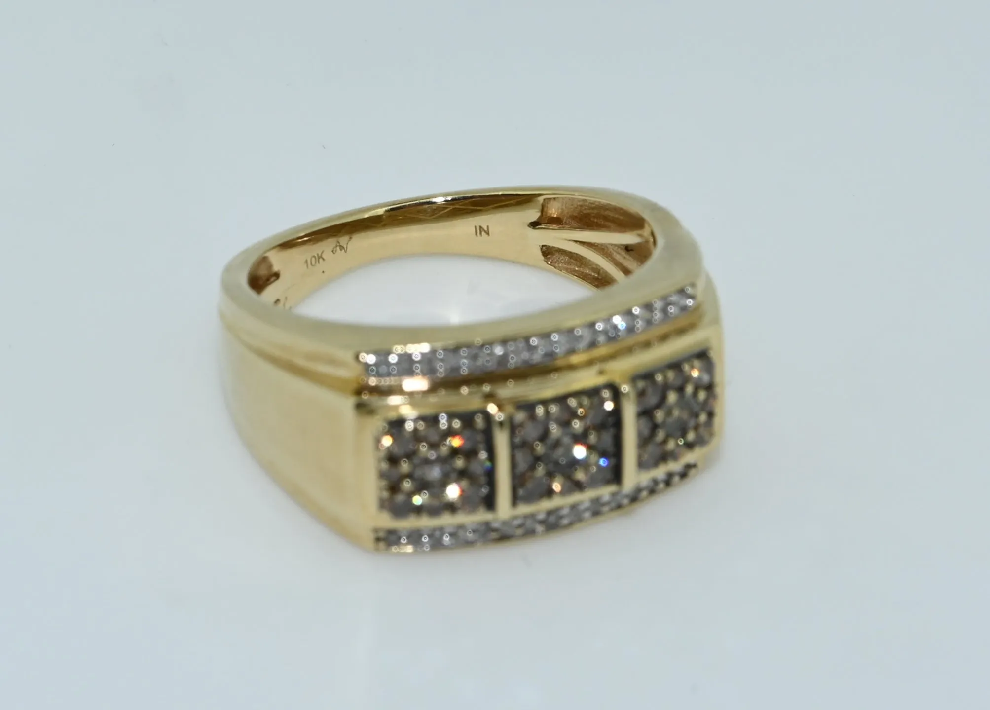 10KT Two-Toned Mens Ring Natural Diamond