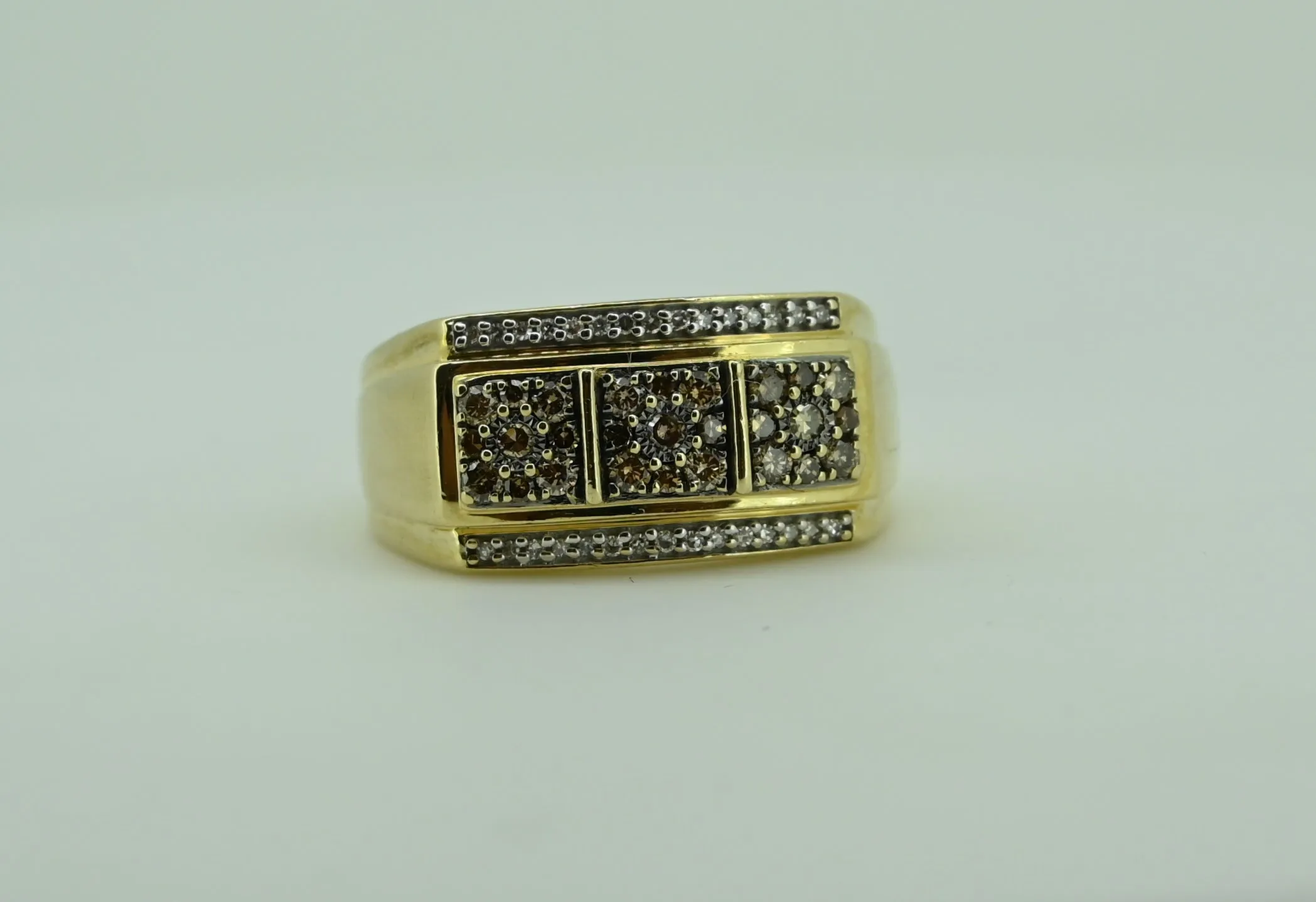 10KT Two-Toned Mens Ring Natural Diamond
