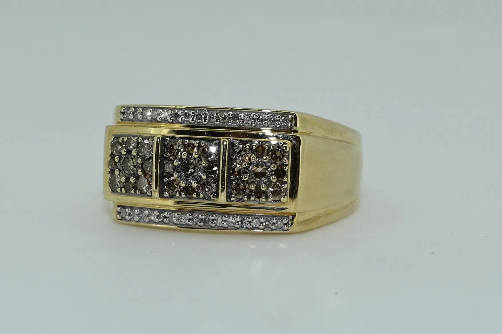 10KT Two-Toned Mens Ring Natural Diamond