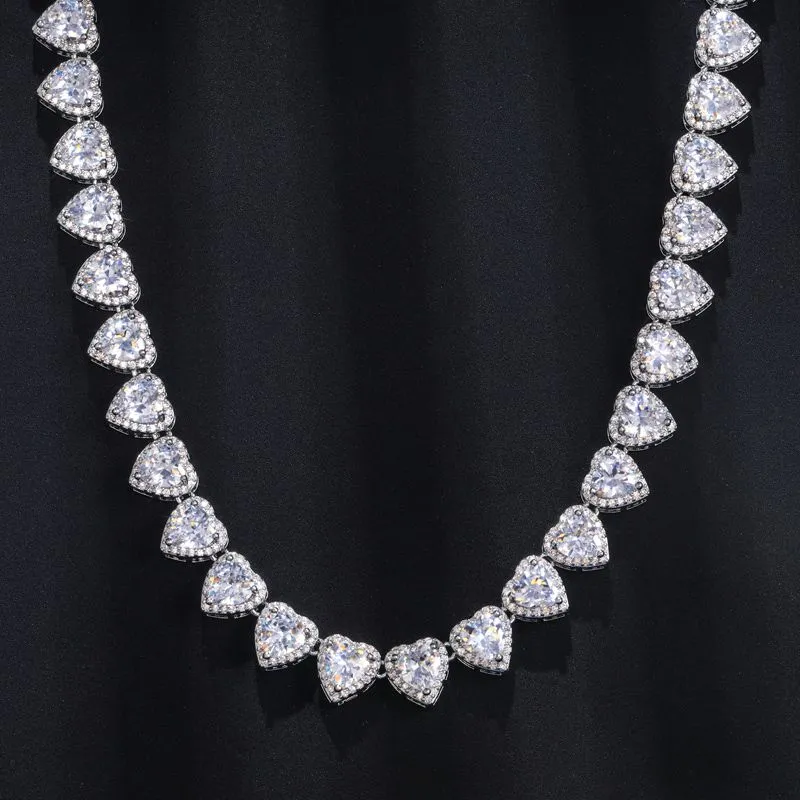 10mm Heart Cluster Tennis Chain Choker