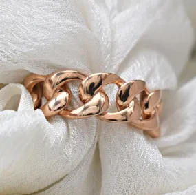 14 KT ROSE GOLD CUBAN STYLE UNISEX WEDDING BAND