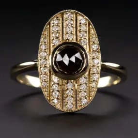 14k Diamond and Black Spinel Ring