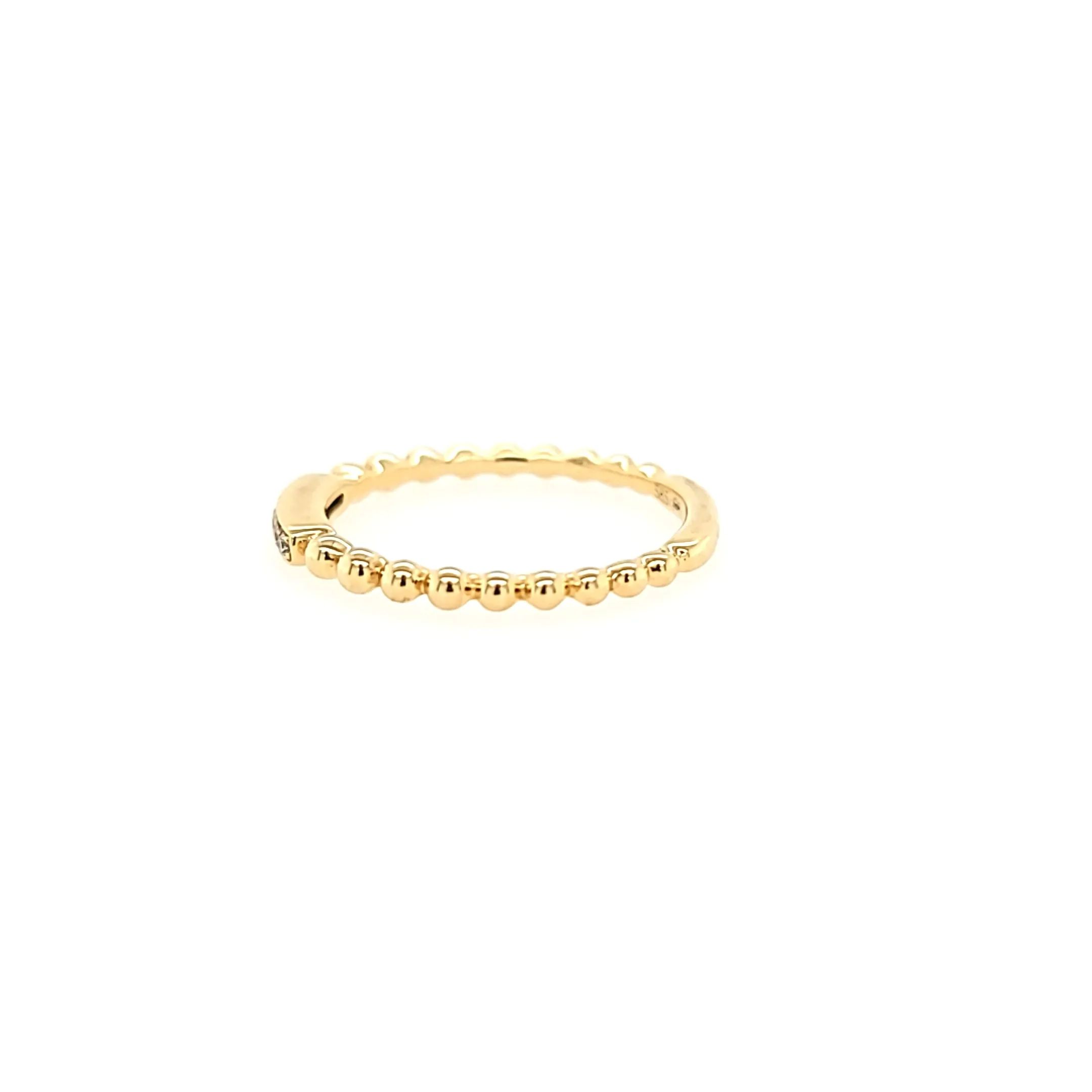14k Tri-Color Beaded Band Ring Set (I2689)