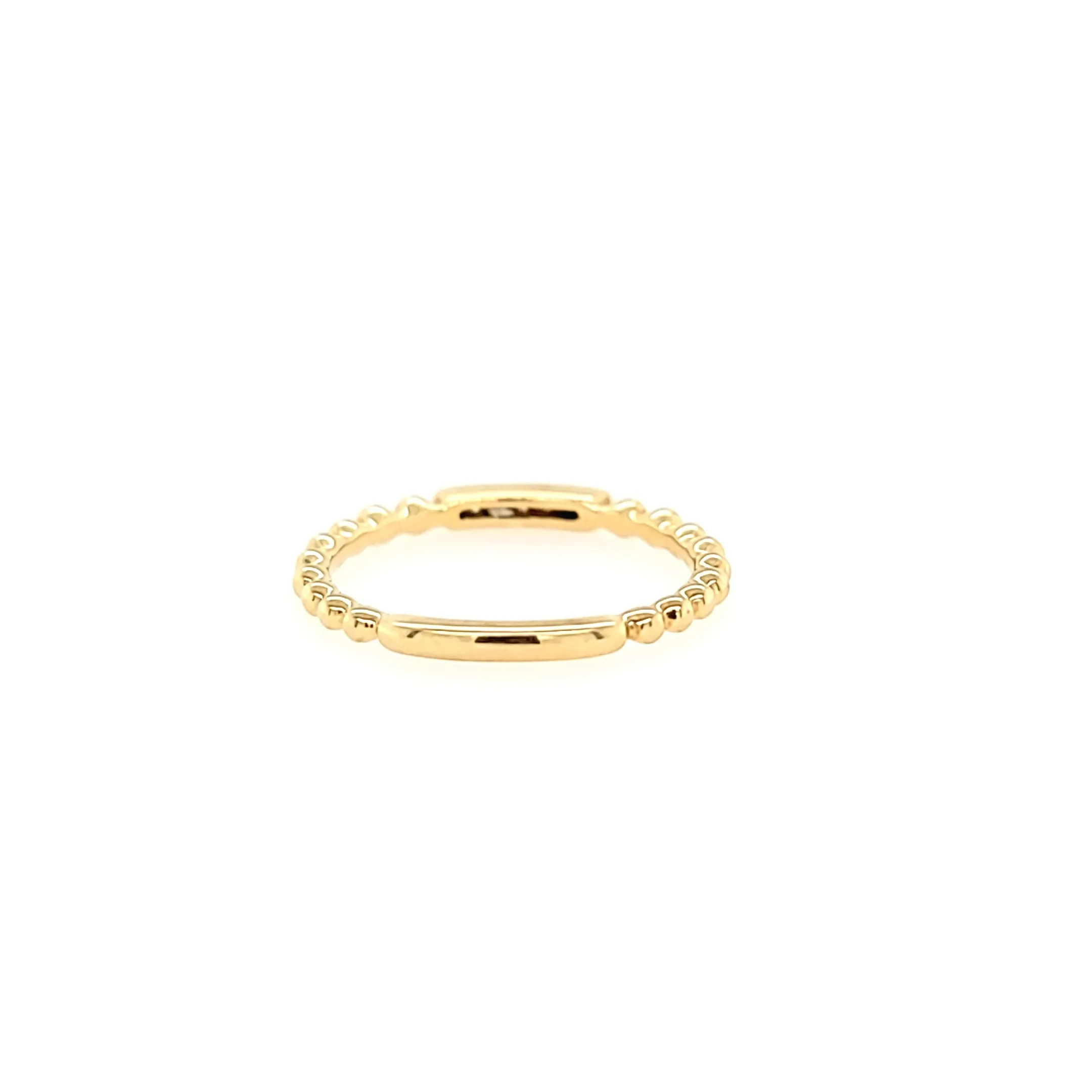 14k Tri-Color Beaded Band Ring Set (I2689)