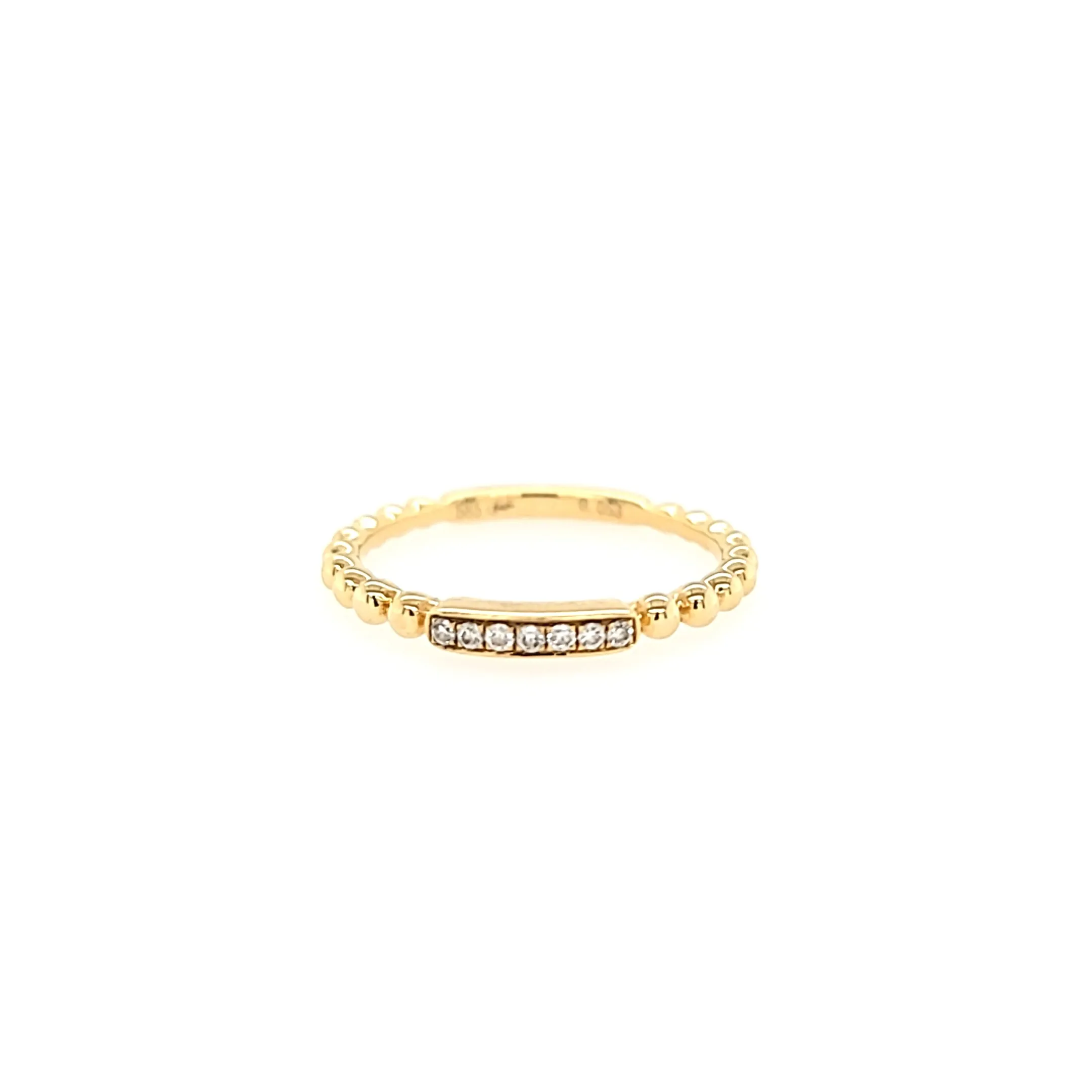 14k Tri-Color Beaded Band Ring Set (I2689)
