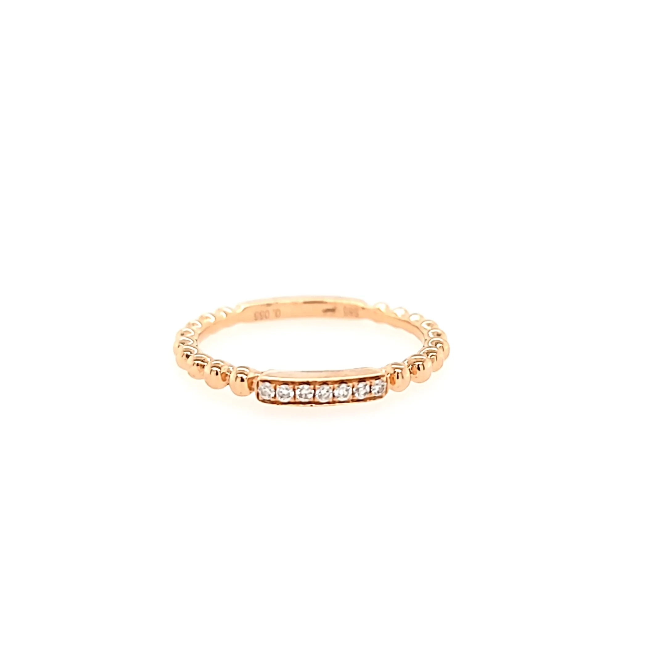 14k Tri-Color Beaded Band Ring Set (I2689)