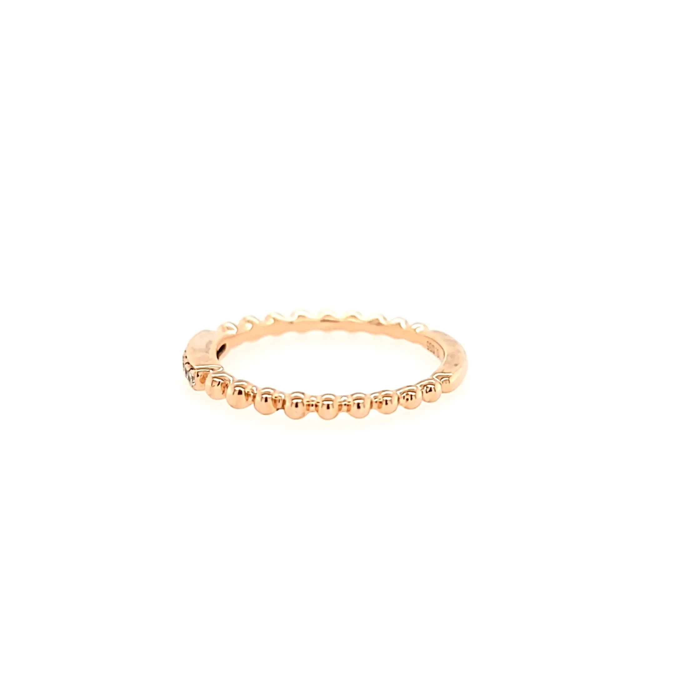 14k Tri-Color Beaded Band Ring Set (I2689)