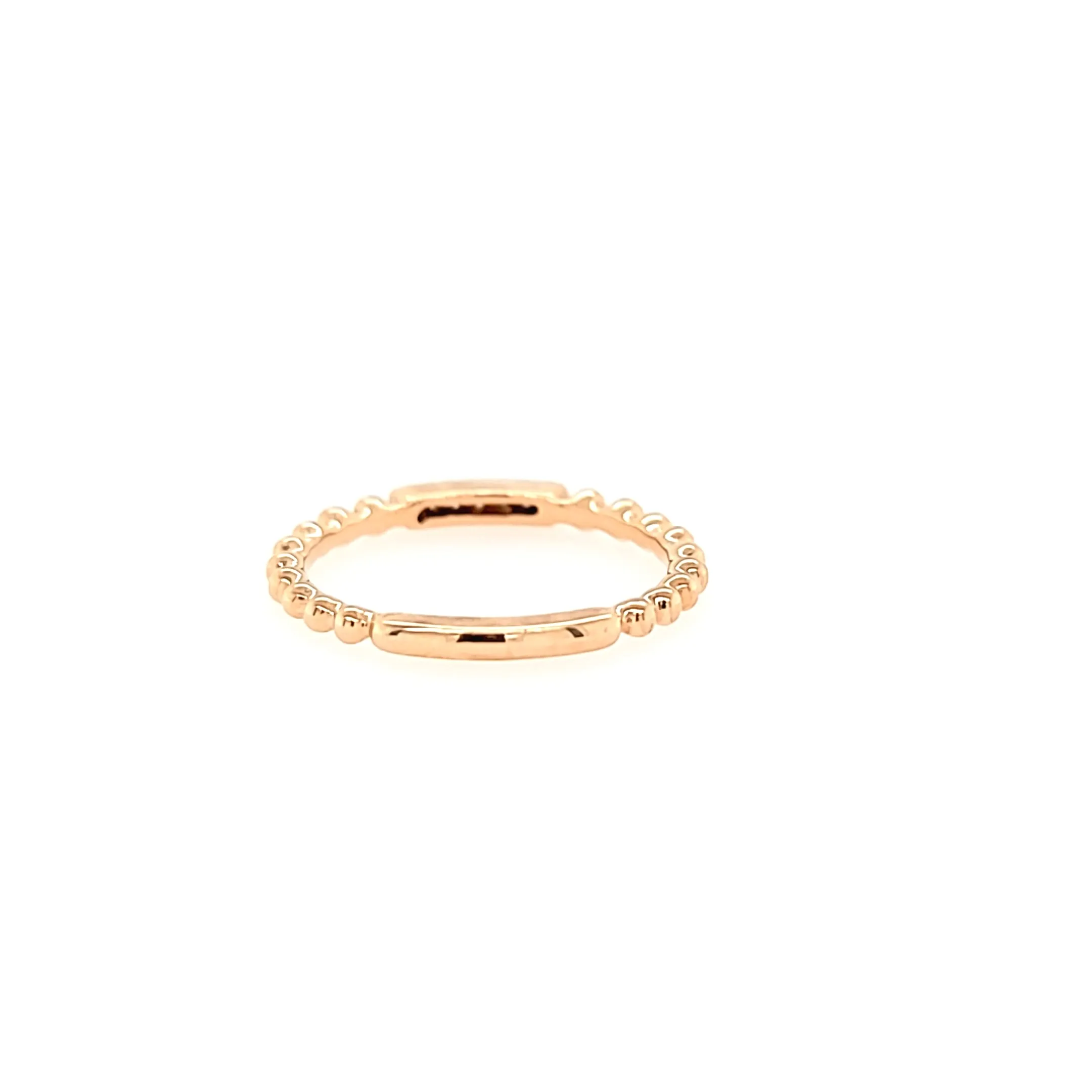 14k Tri-Color Beaded Band Ring Set (I2689)