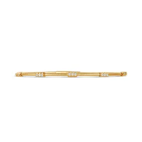 14K Yellow Gold Clasped Bangle with Diamond Sections