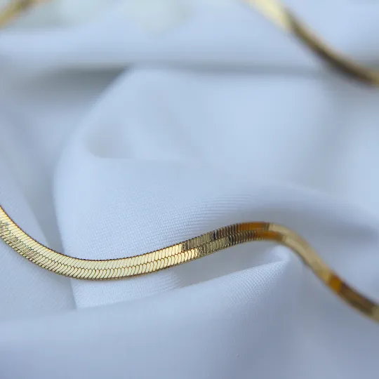 18K Gold-Filled Herringbone Necklace 4mm