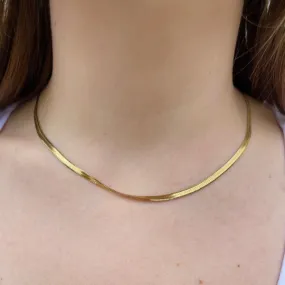 18K Gold-Filled Herringbone Necklace 4mm