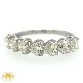 18k White Gold 7 Hearts Ladies` Diamond Ring