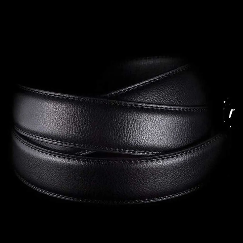 Adjustable Leather Belt Auto Locking Buckle 101B Gold