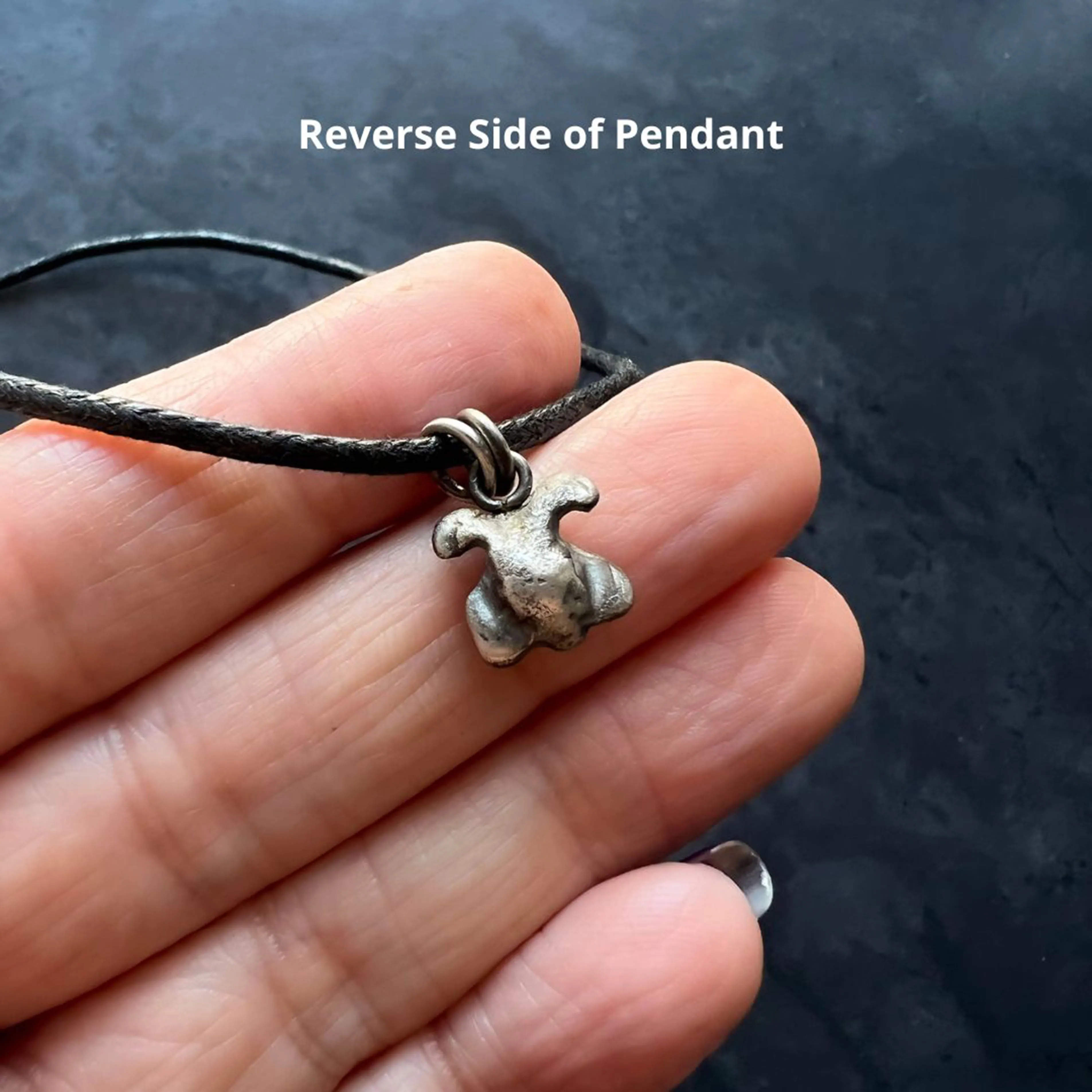 Adjustable Vegan Choker with Tiny Sterling Silver Moth Fly Insect Charm — 13" Choker with 3" Sterling Silver Extension Chain
