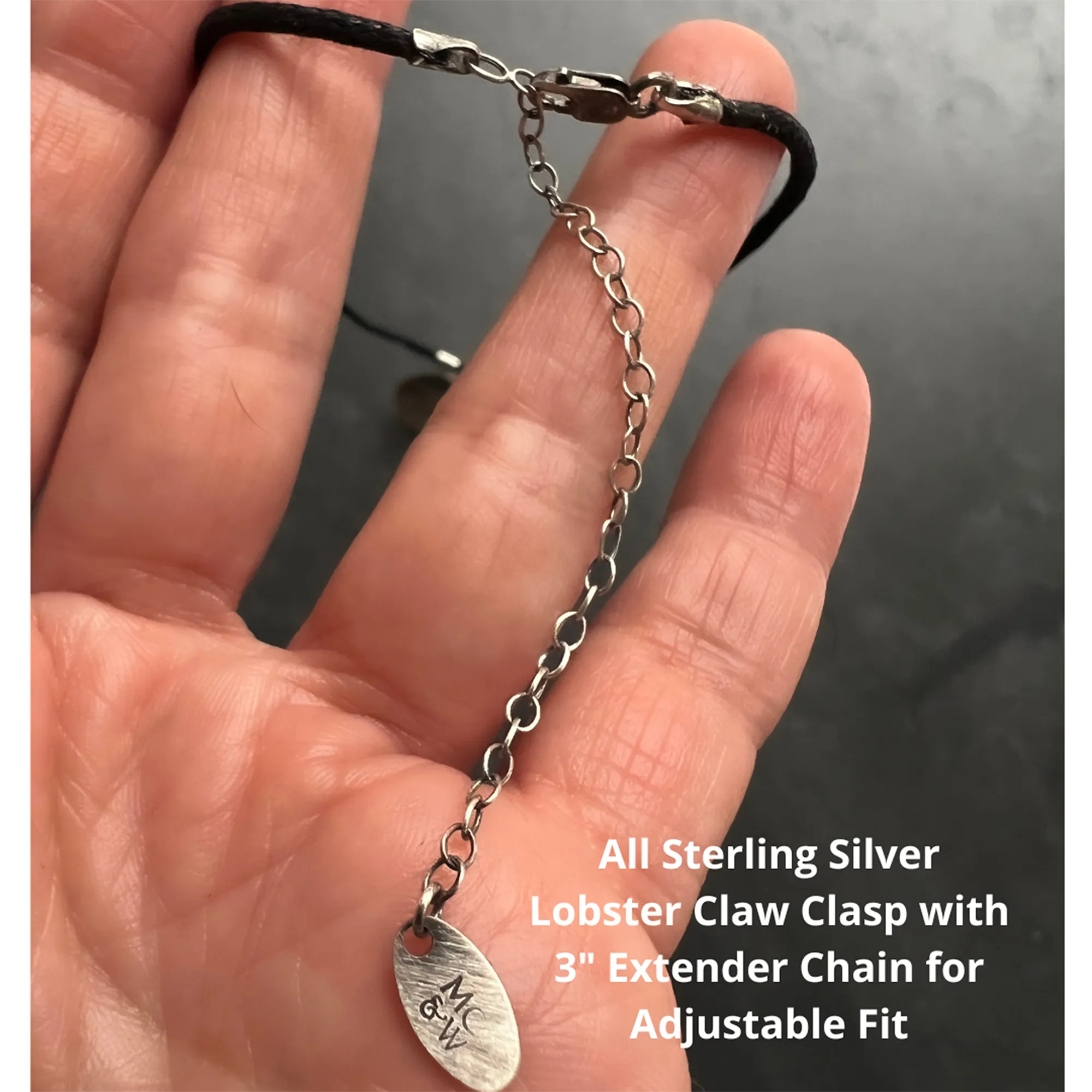 Adjustable Vegan Choker with Tiny Sterling Silver Moth Fly Insect Charm — 13" Choker with 3" Sterling Silver Extension Chain