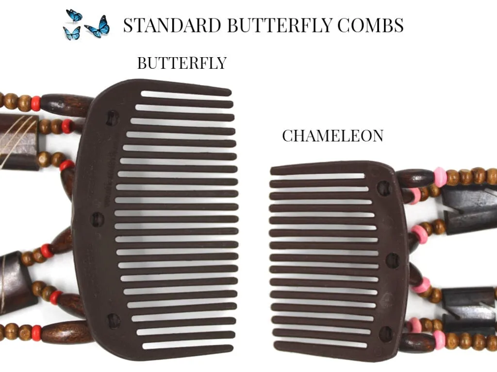 African Butterfly Chameleon Hair Comb - Dupla Black 49