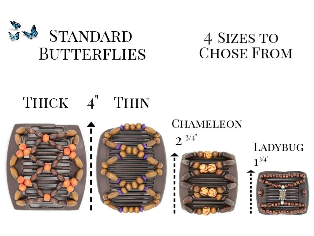 African Butterfly Chameleon Hair Comb - Dupla Black 49