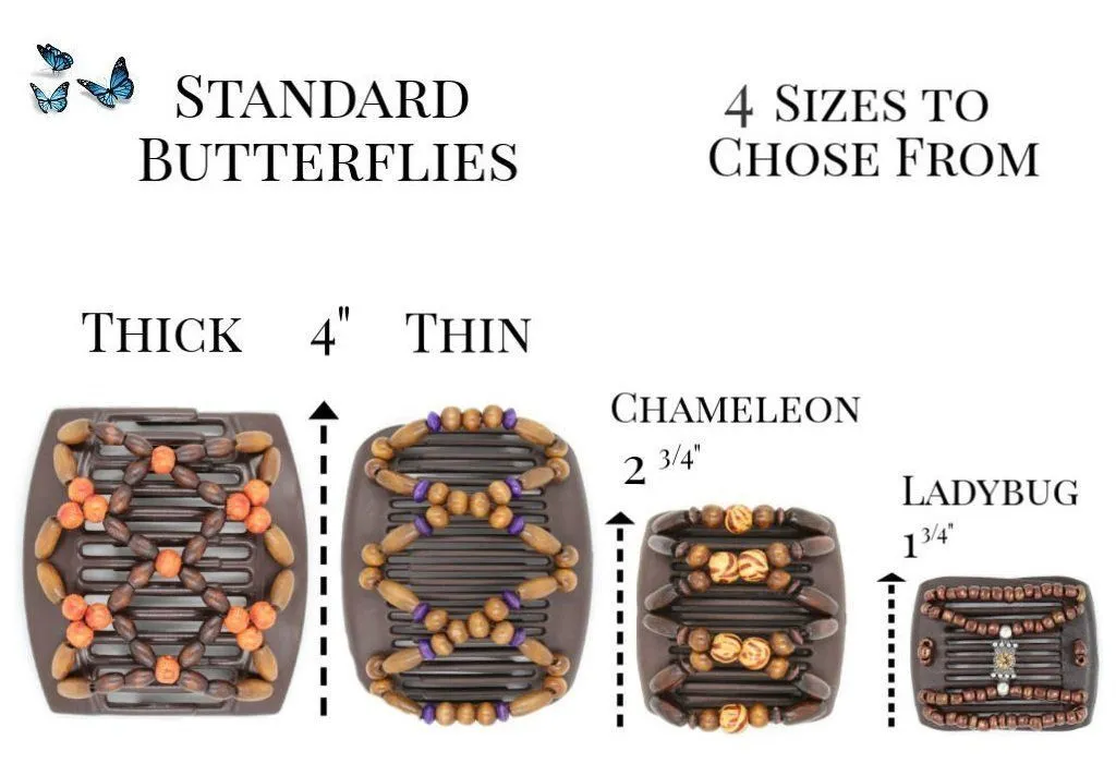 African Butterfly LadyBug Hair Comb - Black 35