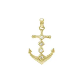 Anchor Gold Vermeil Pendant with Gemstone VPD4047