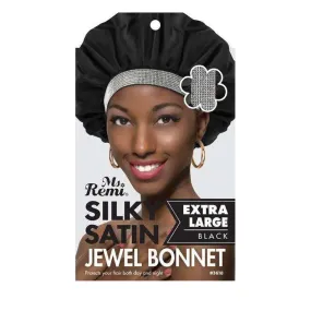 ANNIE Silky Satin Jewel Bonnet X Large [Black] #03618
