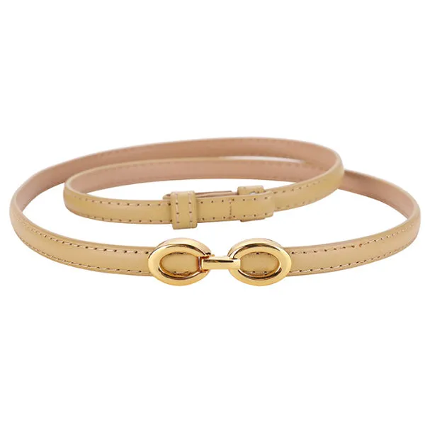 Apricot Women Genuine Leather Belt 杏色女士真皮皮带 KCBELT1089