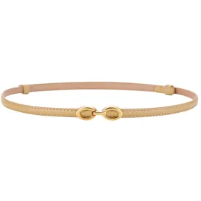 Apricot Women Genuine Leather Belt 杏色女士真皮皮带 KCBELT1089