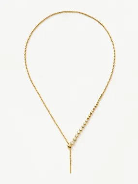 Articulated beaded stone slider lariat necklace