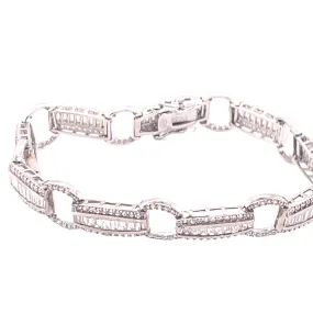 Baguette and Round Cubic Zirconia Bracelet