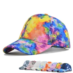 Baseball Cap New Spring Sunhat Tie-dyed Colorful Men Women Unisex-Teens Cotton Snapback Caps Vintage Hip Hop Summer Hat