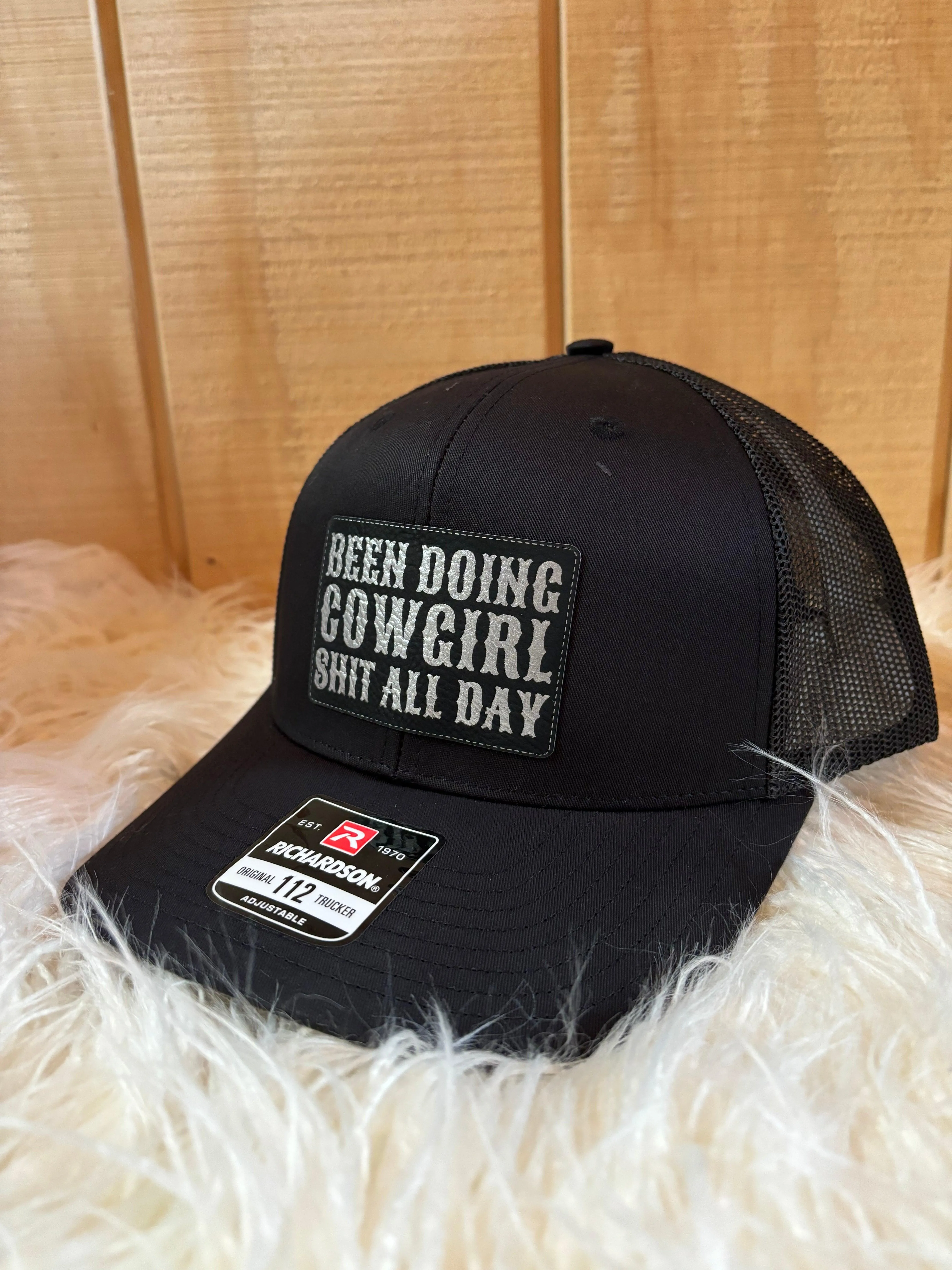 Been Doing Cowgirl S*** Trucker Snap Back Ball Cap PNKBLK  BLKBLK