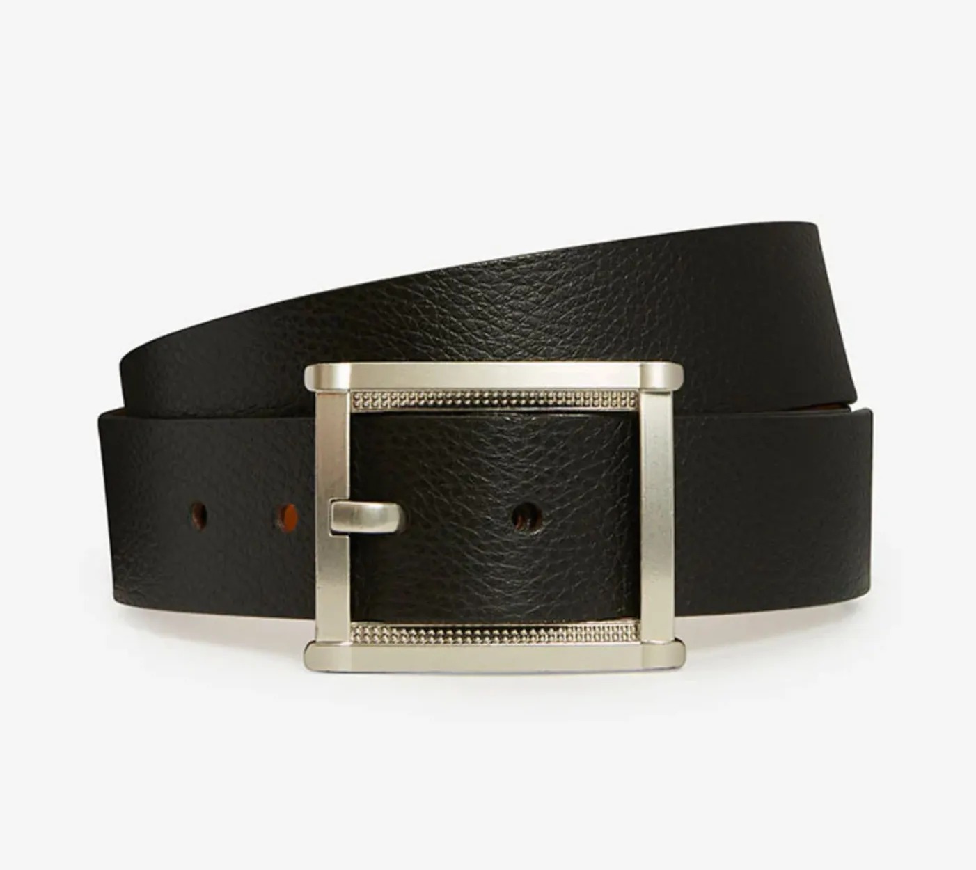 Behind The Buckle Fancy Rectangle Black Pebble Grain