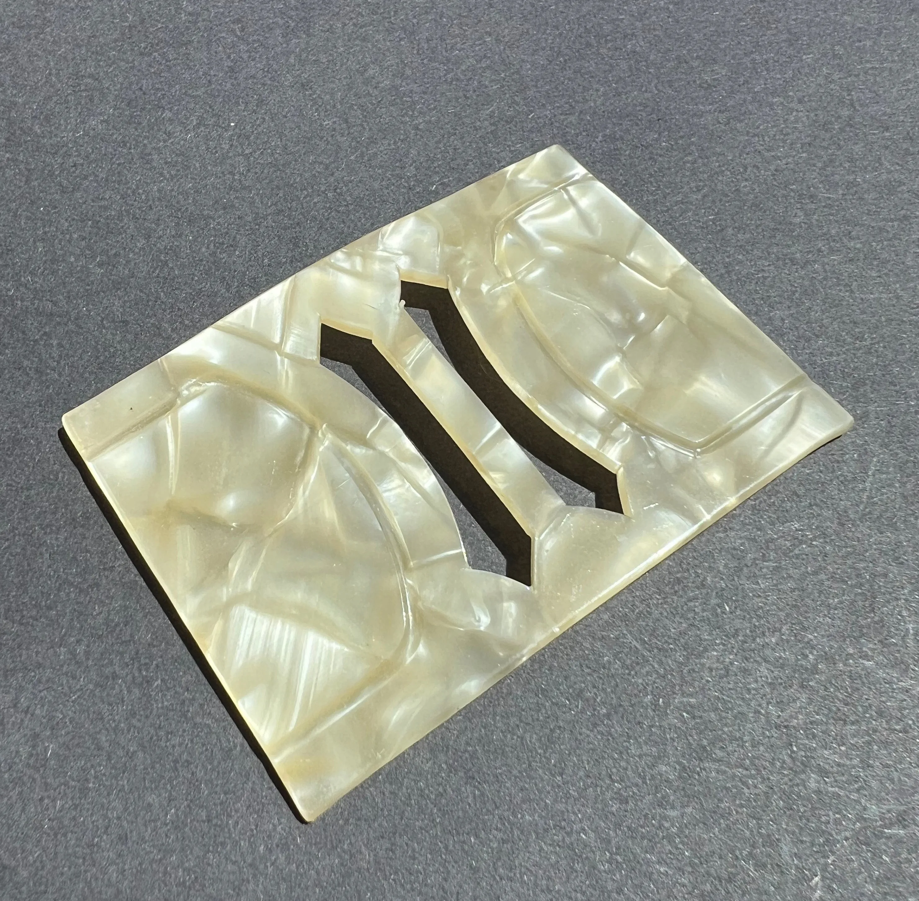 Big 8cm French Deco Celluloid Belt Buckle