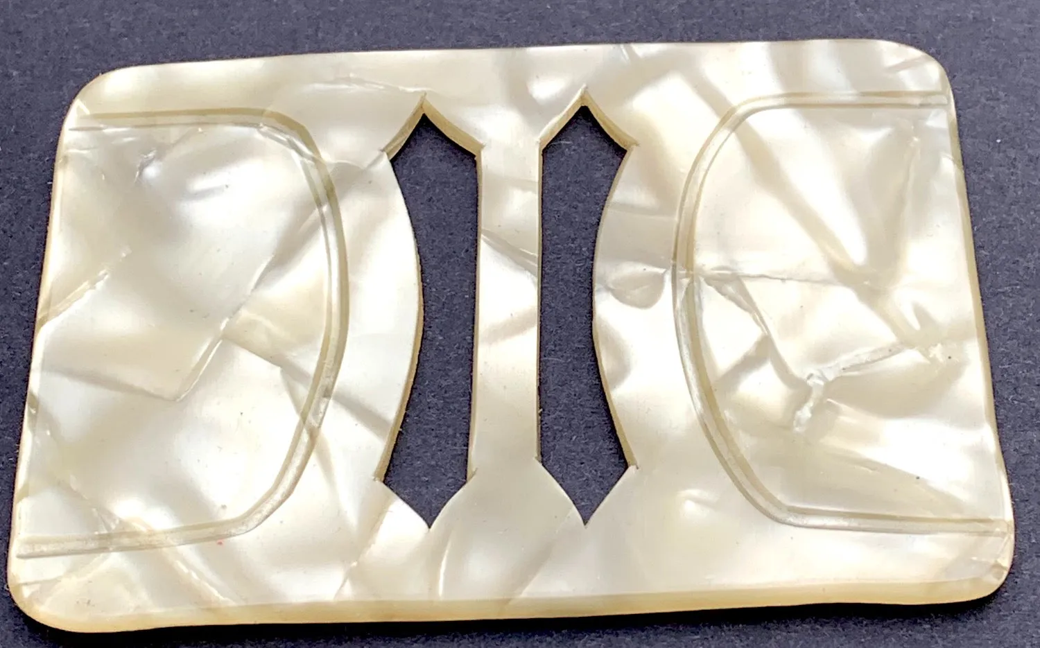 Big 8cm French Deco Celluloid Belt Buckle