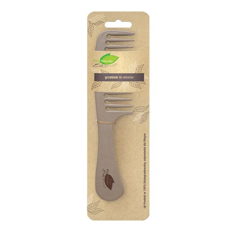 Bioplastic hair comb with handle