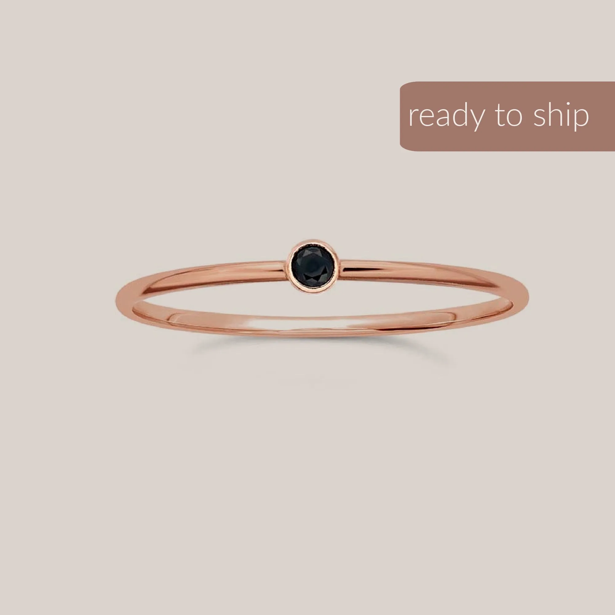 black gemstone ring