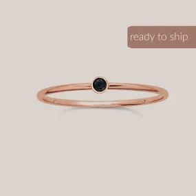 black gemstone ring