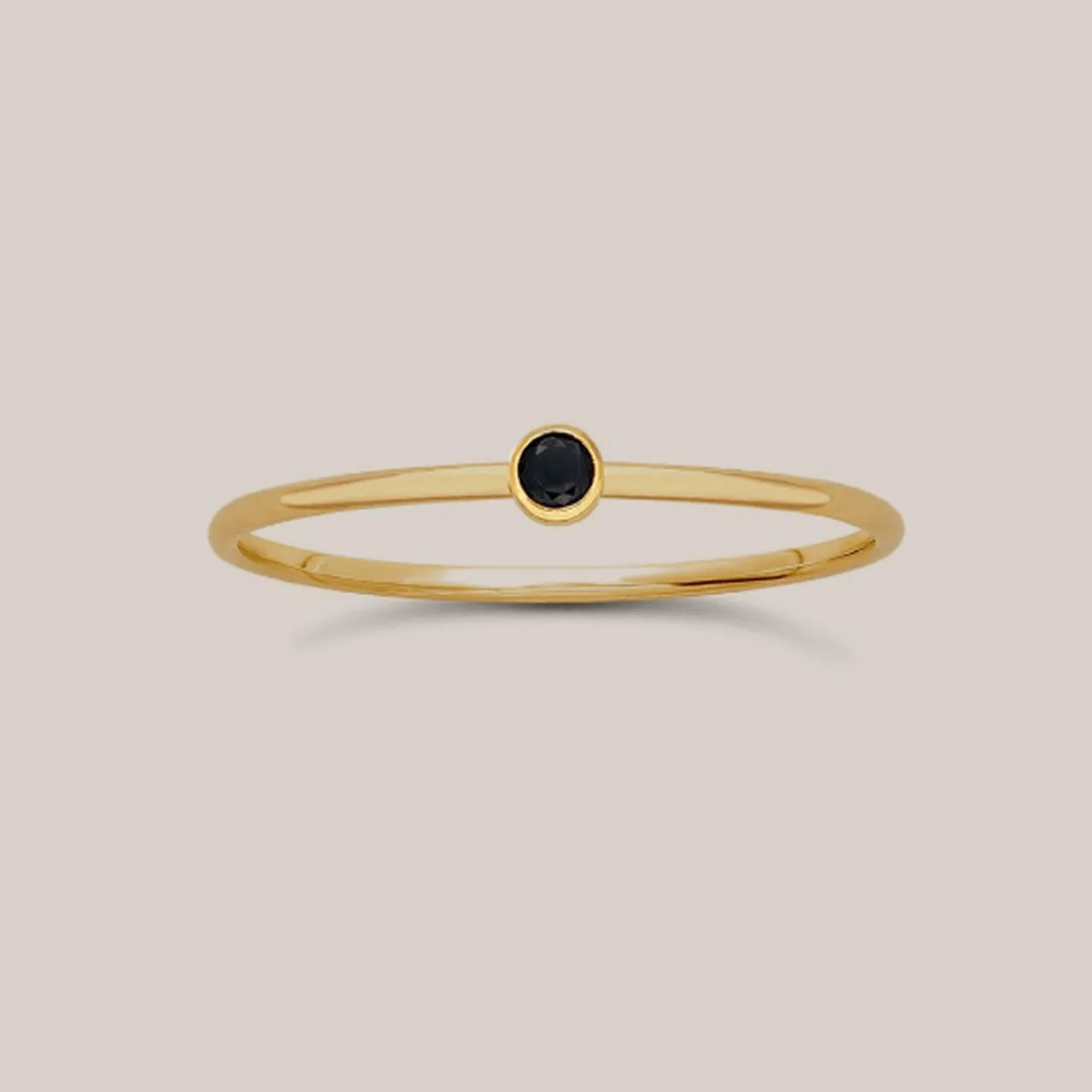 black gemstone ring