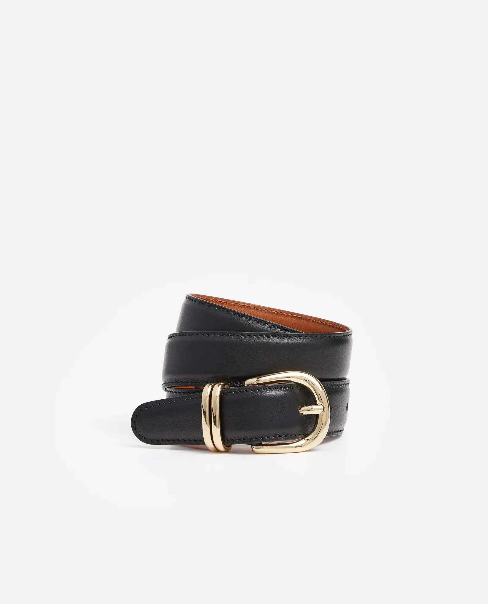 Black Leather Beatrice Belt