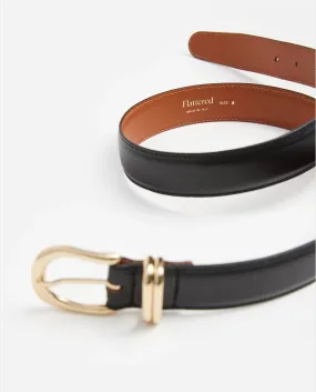 Black Leather Beatrice Belt