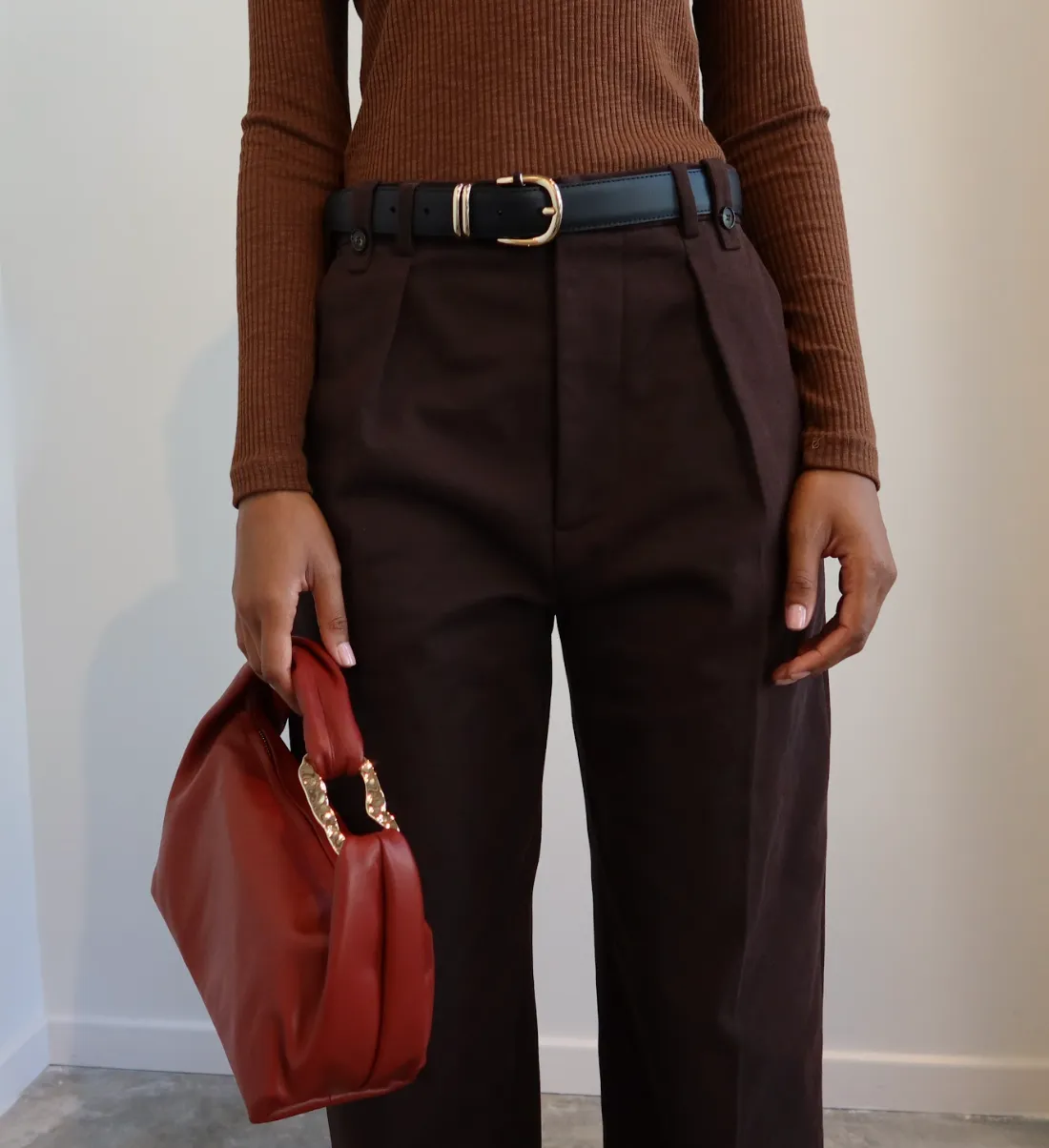 Black Leather Beatrice Belt