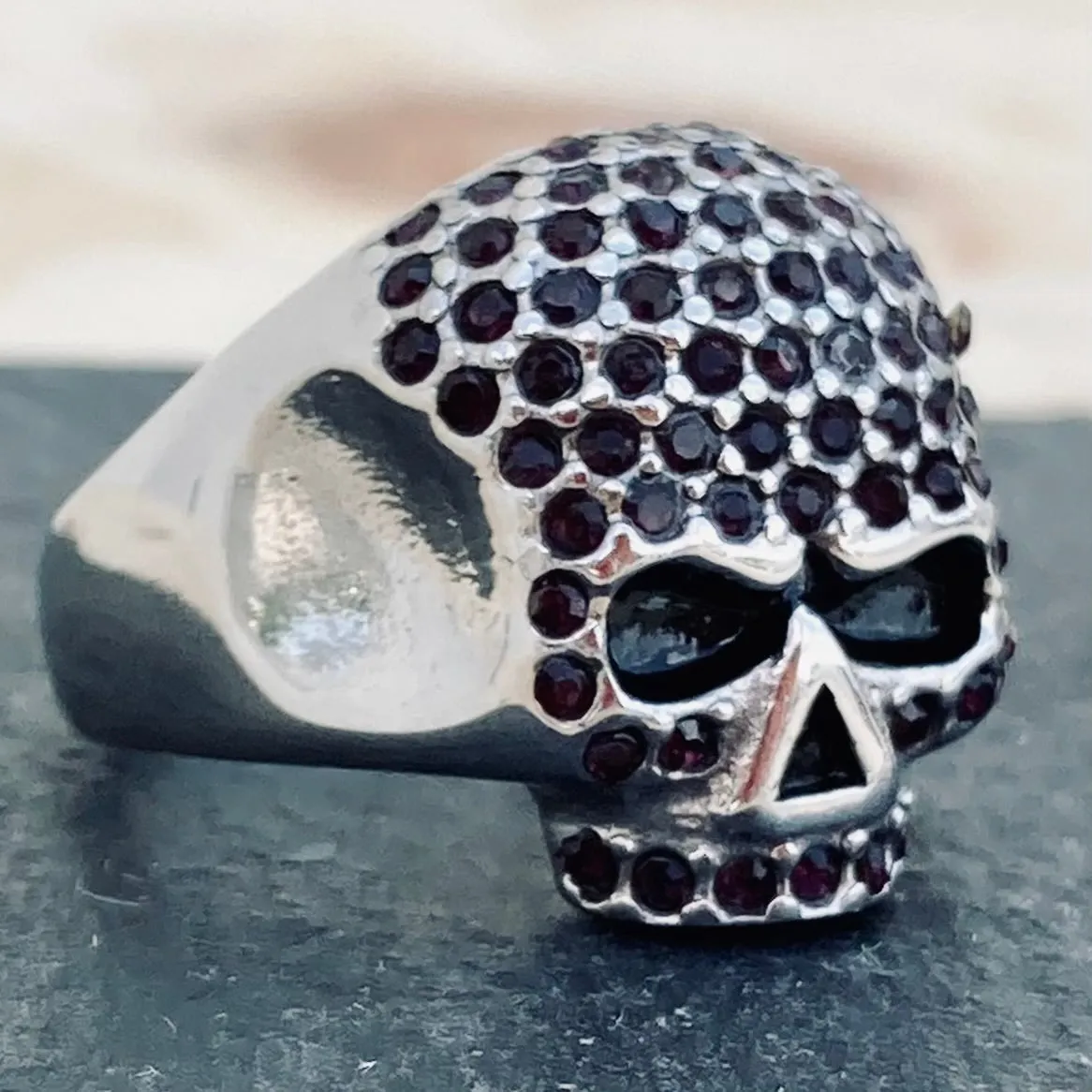 Bling Skull Ring - Dark Purple - SLC91  CLEARANCE