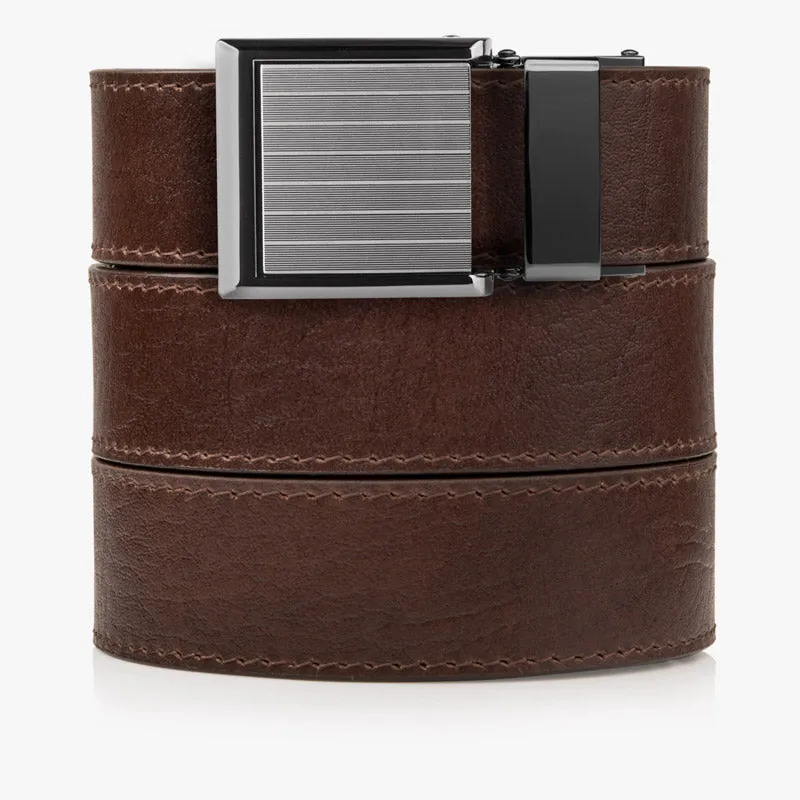 Brown Full Grain Leather Belt (Custom - Back Sq)