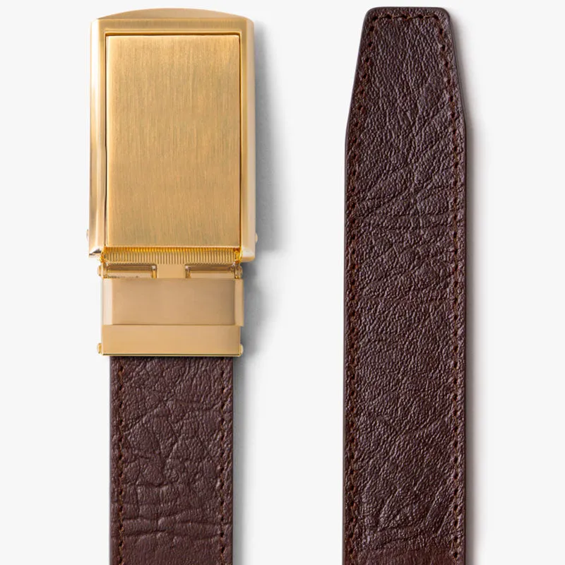 Brown Full Grain Leather Belt (Custom - Back Sq)