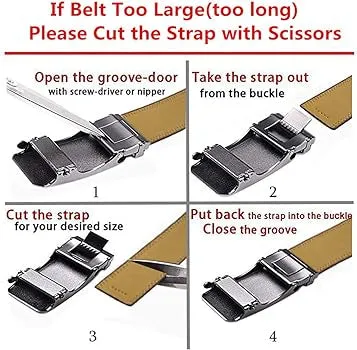 Brown Men's Gold Buckle Belt Genuine Leather Luxury Style