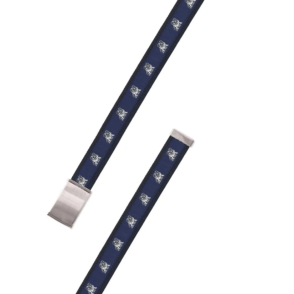 Bull Dog Motif Military Buckle Belt