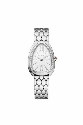 bvlgari serpenti seduttori 33mm stainless steel dimaond bezel women's watch ref. 103361