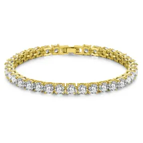 Carla 5mm Round CZ Gold Tennis Bracelet