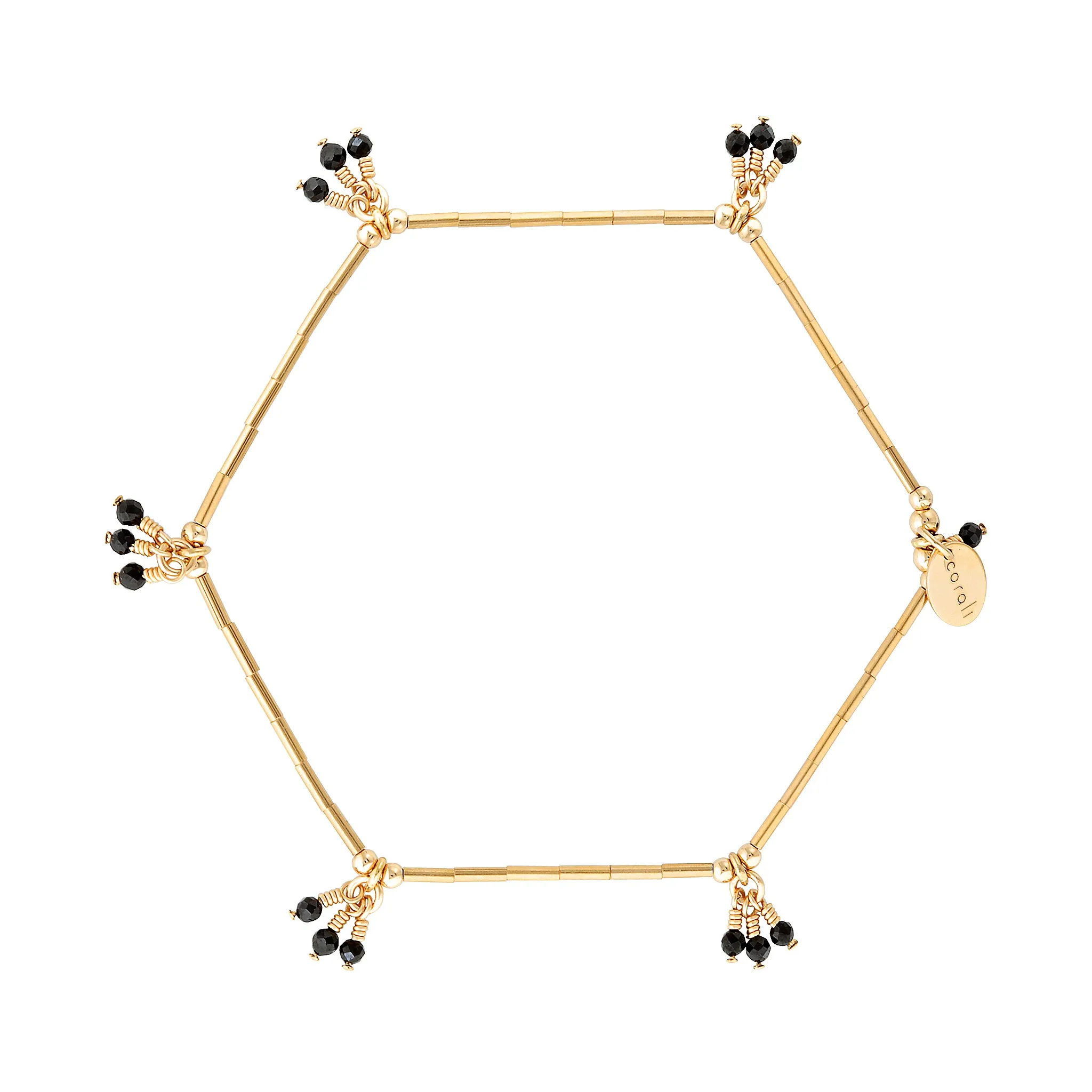 Cozumel Bracelet ~ Gold & Black Spinel