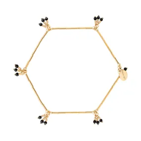 Cozumel Bracelet ~ Gold & Black Spinel