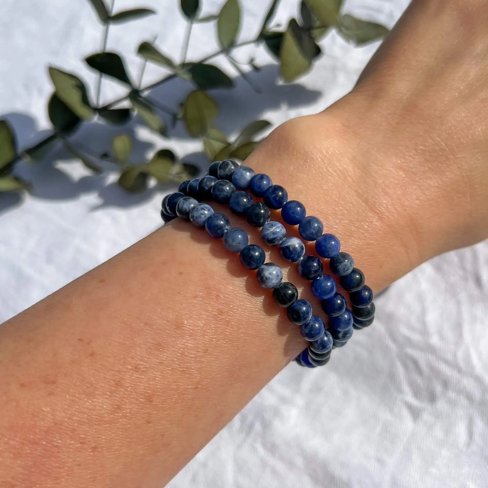 Crystal Bead Bracelet - Sodalite